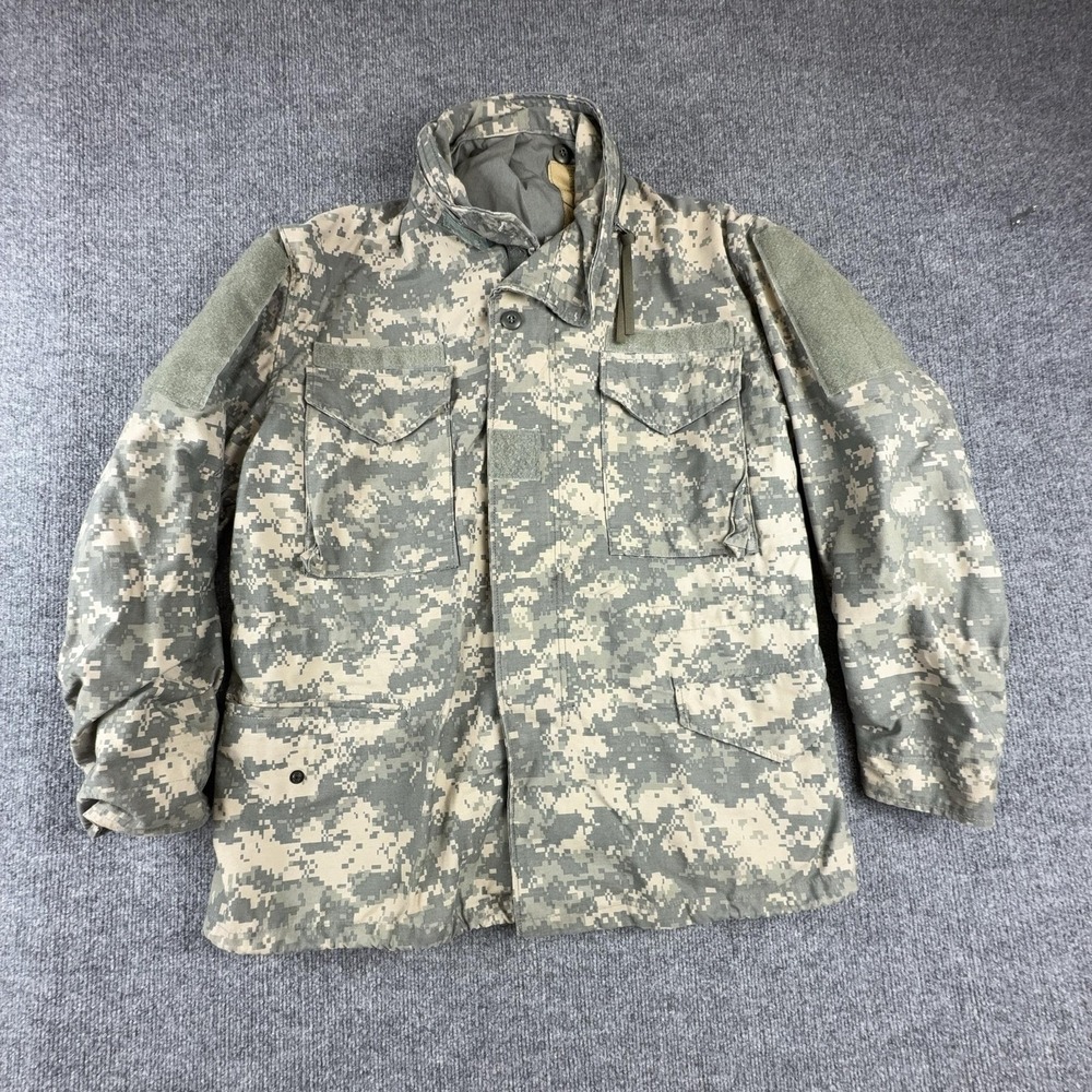 Golden Mfg Co Coat Mens Medium Short Digital Camo Hooded Cold Weather Field